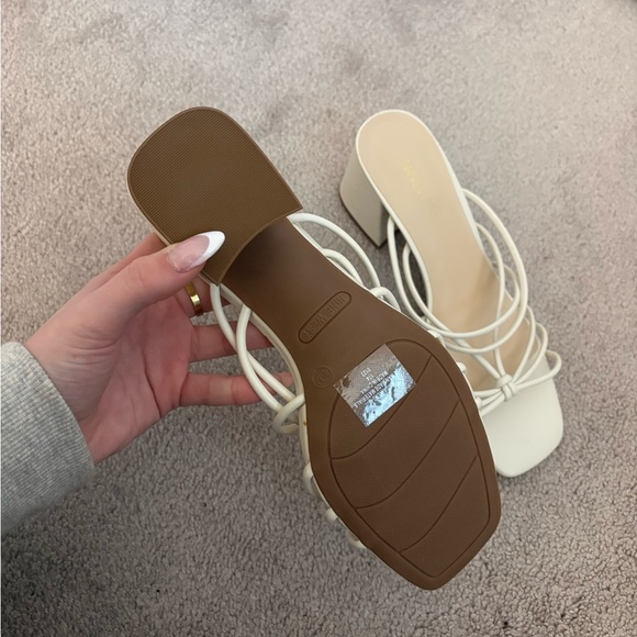 Nine West Cream Strappy Mules - Picture 3 of 3